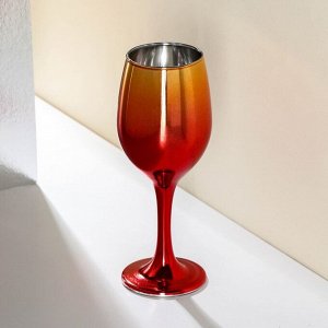 Бокал для вина «Мераба», 350 мл, 6х19,5 см, цвет красно-золотой градиент