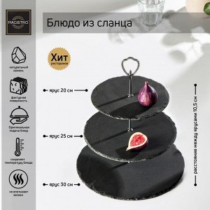 Блюдo из cлaнцa Valley, 3-яpycнoe, d=30/25/20?36 cм