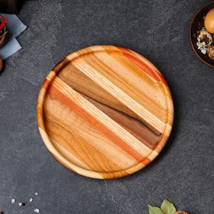 Тарелка деревянная "Мюнкер", 25 х 3 см, массив дуба, бука, ясеня,ореха
