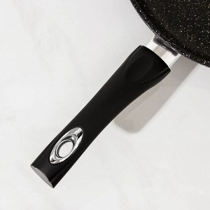 Сковорода «Гранит», d=28 см, пластиковая ручка, антипригарное покрытие, цвет чёрный
