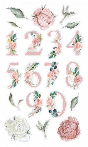 Виниловые наклейки Розовые цифры 30х50