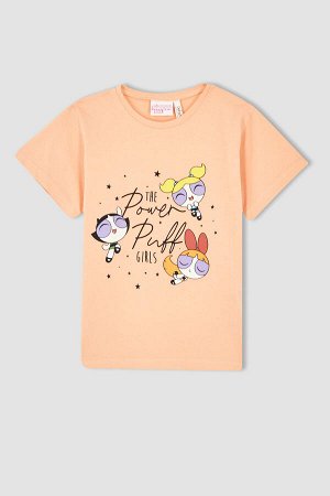 Хлопковая футболка PowerPuff для девочек с короткими рукавами