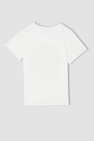 DEFACTO Хлопковая футболка с короткими рукавами и принтом единорога для девочек