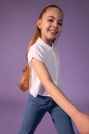 Рубашка SmileyWorld Licensed Regular Fit с принтом на спине и короткими рукавами для девочек