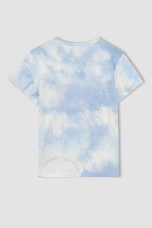 Футболка с коротким рукавом с принтом Tie Dye для девочек