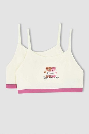 Девушка Обычная посадка Teddy Bear Printed 2 Piece Half Athlete