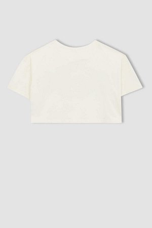 Комплект из 2 укороченных футболок DeFactoFit для девочек с короткими рукавами и буквенным принтом