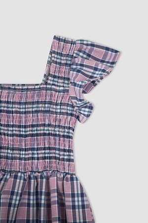 Фланелевое платье Gippie с квадратным воротником и квадратным воротником для девочек