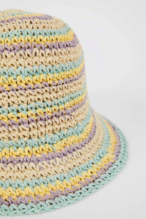 Разноцветная соломенная шляпа для девочек