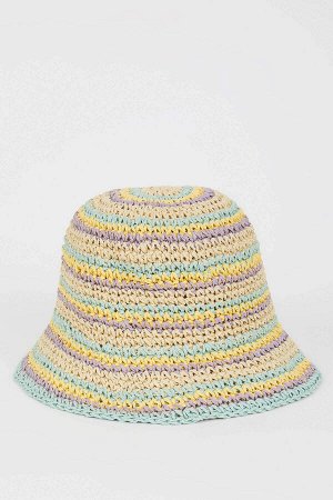 Разноцветная соломенная шляпа для девочек