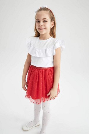 Детальная футболка с короткими рукавами Girl Frill