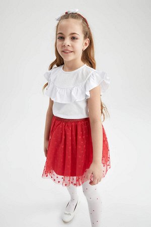 Детальная футболка с короткими рукавами Girl Frill