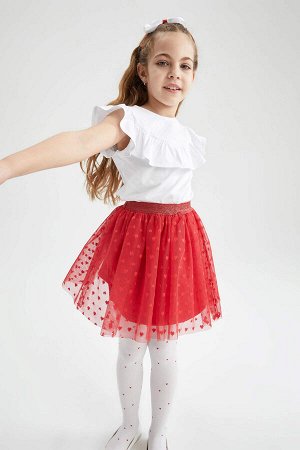 Детальная футболка с короткими рукавами Girl Frill