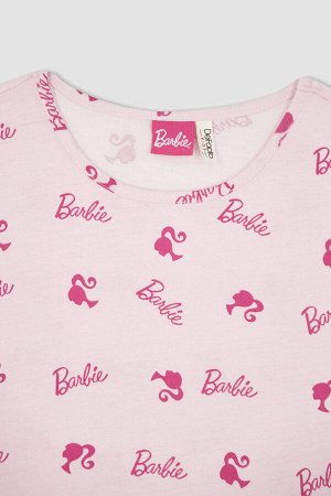 Хлопковая ночная рубашка с короткими рукавами для девочек с лицензией Барби