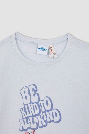 Хлопковая футболка с коротким рукавом с Микки Маусом для девочек