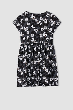 Лицензионное платье Disney Mickey & Minnie с короткими рукавами из чесаного хлопка для девочек