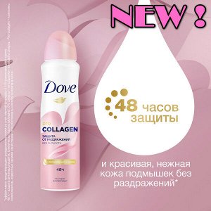 NEW ! Dove антиперспирант-аэрозоль защита от раздражений без липкости с Pro-collagen комплекс 150 мл