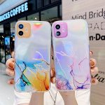 Чехол силиконовый прозрачный с переливом с рисунком на телефон iphone