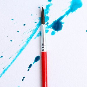 Кисть для рисования из волоса белки круглая № 5 короткая ручка