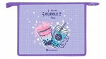 Папка для тетрадей А5 на молнии сверху 23,5х19х5 см &quot;BUBBLE TEA&quot; пластик ПТКМ1А5-ББТ SchoolФормат {Россия}