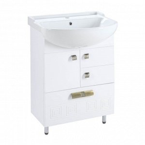 Комплект мебели для ванной комнаты "Этно 60/3": тумба с раковиной + зеркало-шкаф