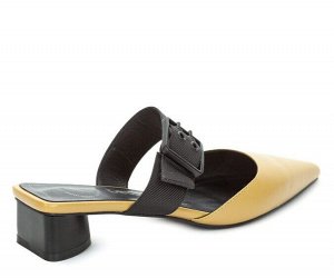 927075/07-04 желтый/черный иск.кожа/текстиль женские туфли открытые