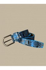 Ремень 97-13 рептилия голубой