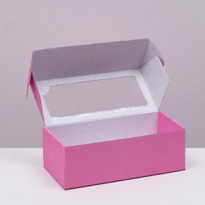 Коробка самосборная, с окном, вишневая, 16 х 35 х 12 см