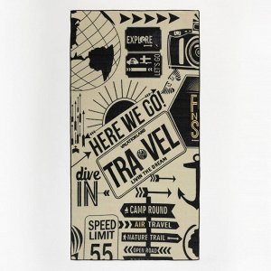 Полотенце пляжное Этель "Travel" 70*140 см,100%п/э, 250гр/м2,