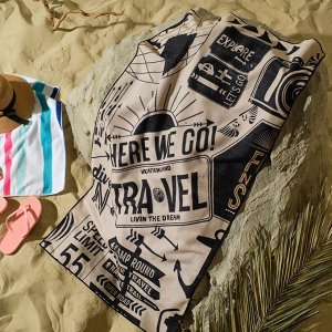 Полотенце пляжное Этель "Travel" 70*140 см,100%п/э, 250гр/м2,