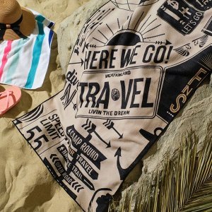 Полотенце пляжное Этель "Travel" 70*140 см,100%п/э, 250гр/м2,