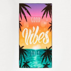 СИМА-ЛЕНД Полотенце пляжное Этель &quot;Good vibes only&quot; 70*140 см, 100%п/э, 250гр/м2,