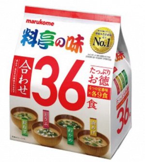 Суп-мисо MARUKOME быстрого приготовления, 36 порций ассорти, Япония (1/12)