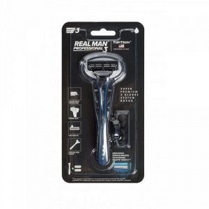 Мужская бритва TopTech Razor 3, США. Совместима с Gillette Mach3*. 1 бритва + 2 сменные кассеты.
