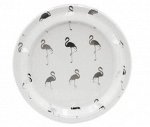 Тарелка бумага Фламинго серебрянный набор 10 шт 18 см цвет белый HS-40-12
