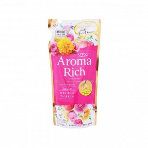 Кондиционер для белья "AROMA" (ДЛИТЕЛЬНОГО действия "Aroma Rich Scarlett" / "Скарлетт" с богатым ароматом натуральных масел  (женский аромат)) 400 мл, мягкая упаковка / 16