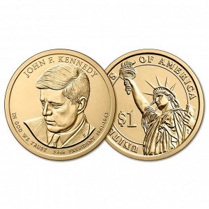 США 1 Доллар 2015 P год UNC Президенты № 35 Джон Кеннеди