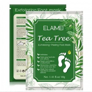 Маска-пилинг для ног с экстрактом зеленого чая Tea Tree Exfoliating Foot Mask ELAIMEI, 1 пара