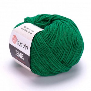 Пряжа для вязания YarnArt Jeans цвет №52 зелёный