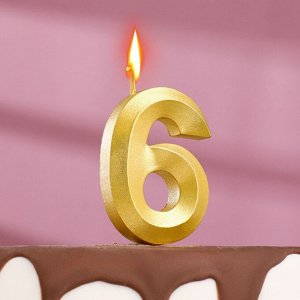 Свеча для торта на шпажке "Грань", 9,5х4 см, цифра "6"