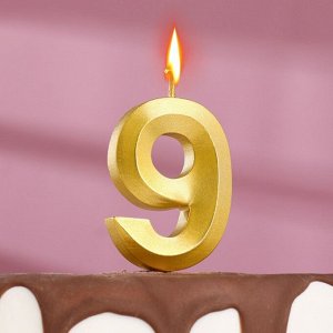 Свеча для торта на шпажке "Грань", 9,5х4 см, цифра "9"