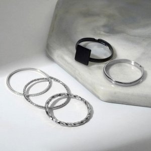 Набор колец 5 штук "Идеальные пальчики" мерцание, цвет серебро