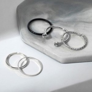 Кольцо набор 5 штук "Идеальные пальчики" утончённость, цвет белый в серебре