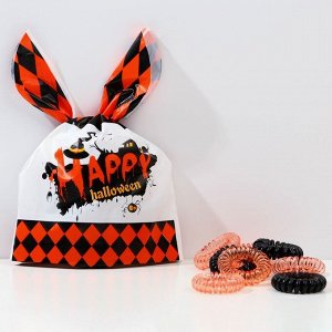 Резинки для волос в формовом пакете " Happy Halloween", 15 шт., диам. 3,5 см