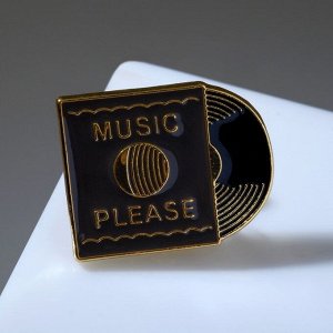 Значок "Музыка", цвет чёрный в золоте