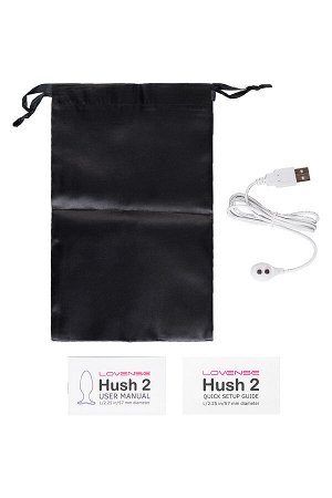 Анальная втулка LOVENSE Hush 2 (L), силикон, черная, 15 см, ? 5,7 см