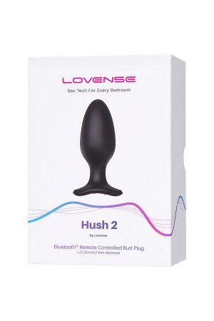 Анальная втулка LOVENSE Hush 2 (L), силикон, черная, 15 см, ? 5,7 см
