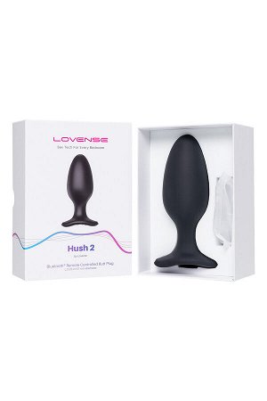 Анальная втулка LOVENSE Hush 2 (L), силикон, черная, 15 см, ? 5,7 см