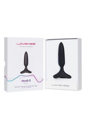 Анальная втулка LOVENSE Hush 2 (S), силикон, черная, 12,1 см