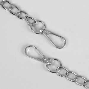 Ручка для сумки, с цепочками и карабинами, 120 х 1,8 см., цвет коричневый